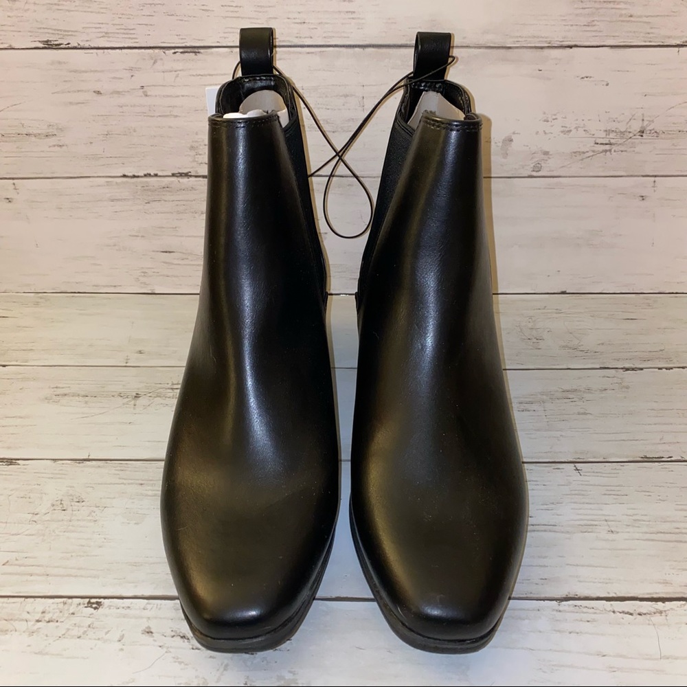 A NEW DAY Black Chunky Heel Slip On Boots Sz 11